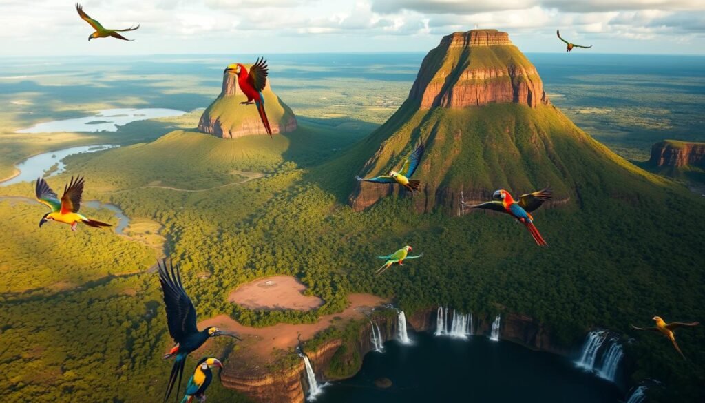 aves del Tepuy Roraima en paisajes de Canaima